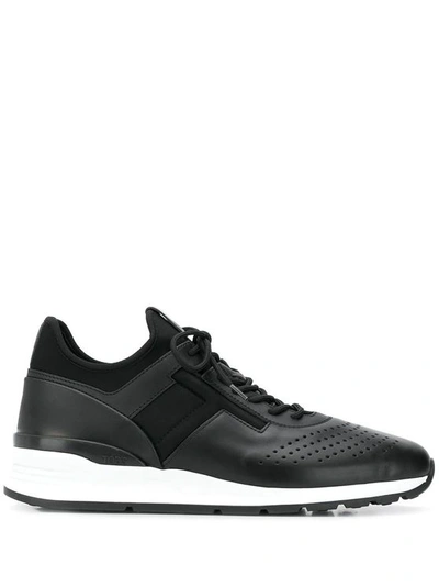 Tod's Leather And Neoprene Sneakers In Black