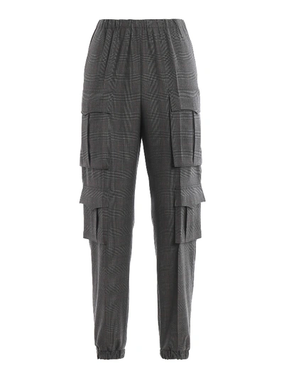Prada Wool Cargo Trousers In Dark Grey