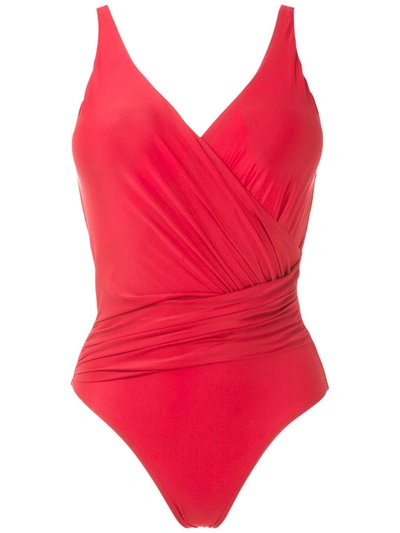 Lygia & Nanny Maisa Draped Swimsuit In Red