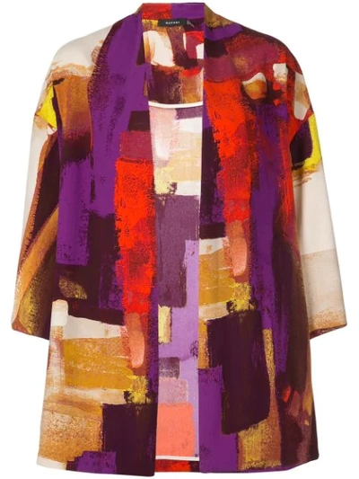 Natori Printed Kimono In Purple