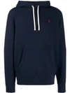 Polo Ralph Lauren Embroidered Logo Hoodie In Blue