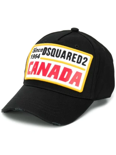 Dsquared2 Canada Patch Baseball Cap In Black