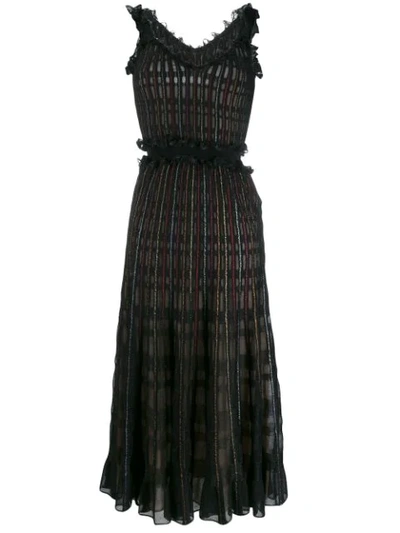 Alexander Mcqueen Ruched Midi Dress In Black