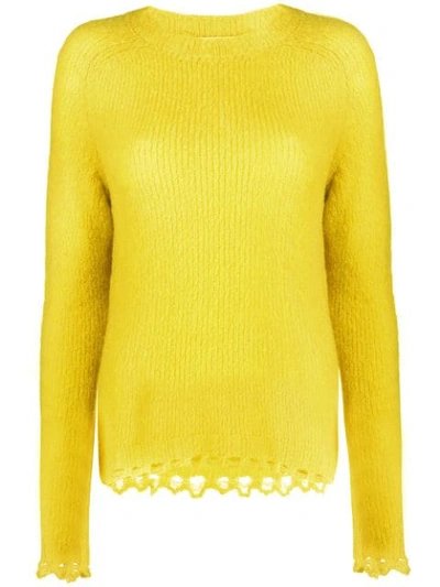Tela Curved High Low Hem Jumper In Yellow