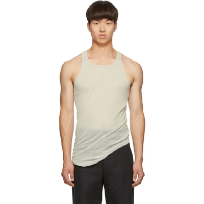 Rick Owens Grey Ribbed Tank Top In 61 - Oyster