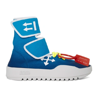 Off-white Blue Moto Wrap Sneakers In 3031 Blltbl