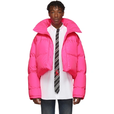 VETEMENTS Puffer Jacket Fluo Pink ダウン Vetements Puffer Jacket - Fluo Pink | Garmentory