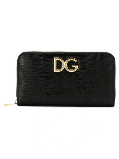 Dolce & Gabbana Zip-around Leather Wallet In 80999