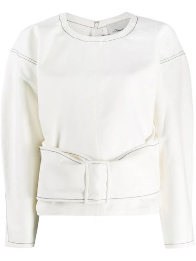 3.1 Phillip Lim / フィリップ リム Long-sleeve Twill Pullover With Belt In White