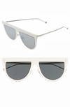 Fendi Flat-top Mirrored Shield Sunglasses In White