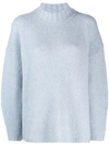3.1 Phillip Lim Mock-neck Drop-shoulder Pullover Sweater In Eggshell Blue