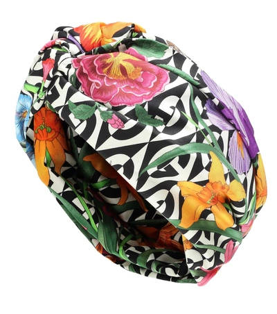 Gucci Printed Silk Headband In Multicoloured