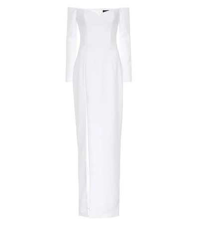 Rasario Crêpe Corset Gown In White