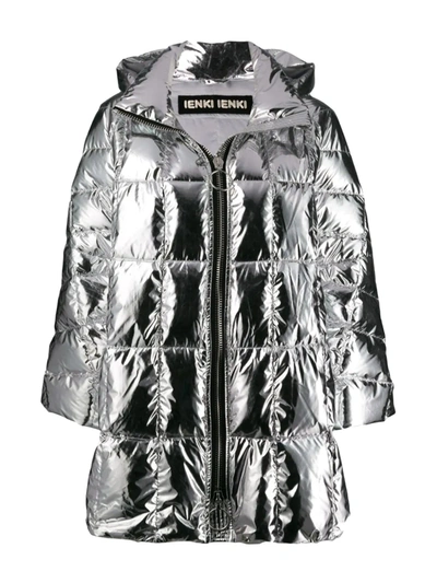 Ienki Ienki Metallic Oversized Puffer Jacket In Silver