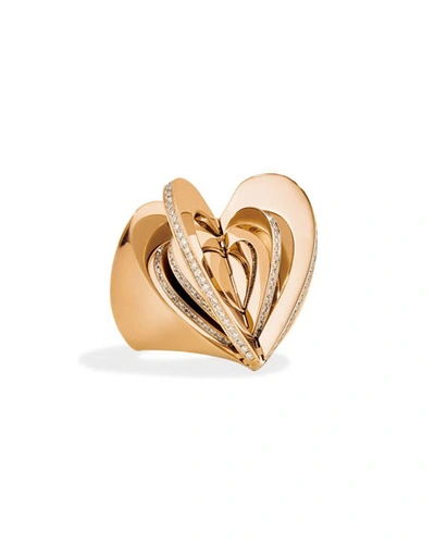 Cadar 18k Rose Gold Diamond Heart Ring