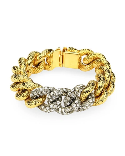 Ben-amun Curb-link Crystal Bracelet In Gold