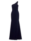 Theia Asymmetric One-shoulder Gown With Slit In Midnight