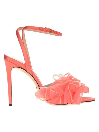 Gucci Tulle Sandals In Peach