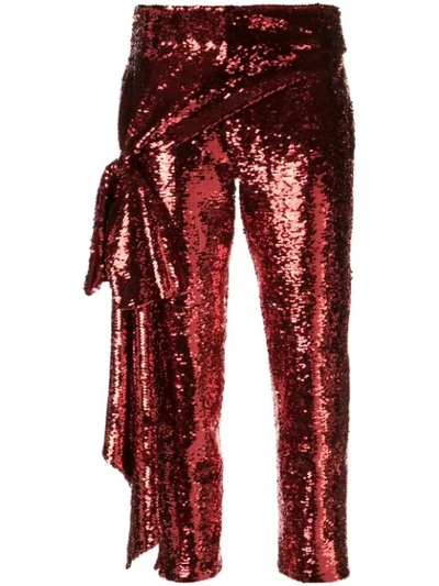 Hellessy Kennedy Sequin Pants In Red