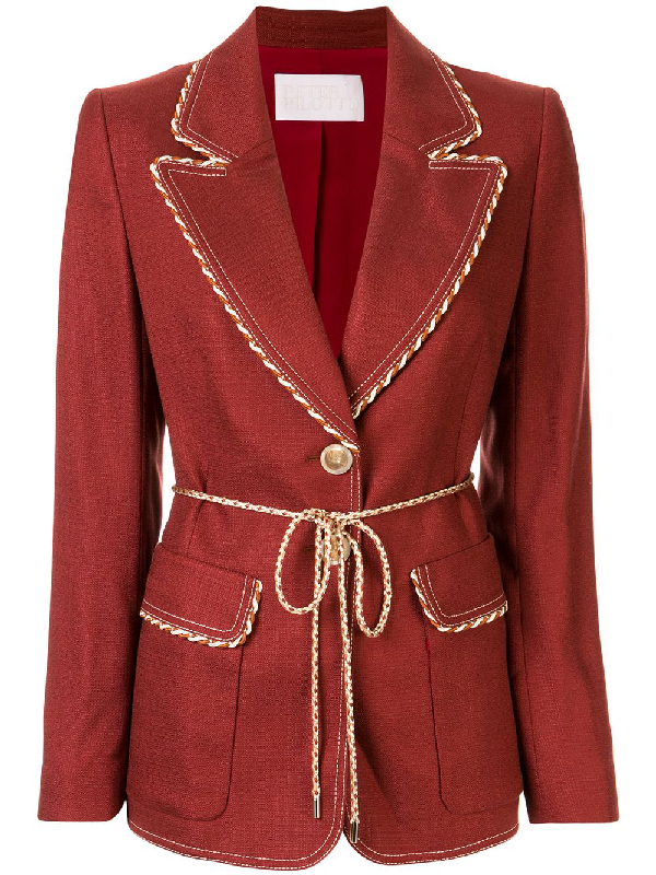 Peter Pilotto BraidTrimmed Woven Blazer In Pto.Brgndy ModeSens