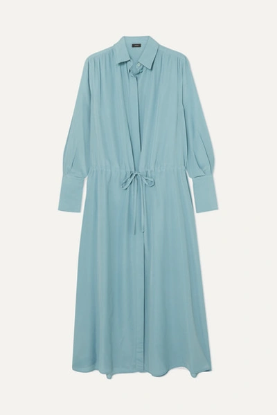 Joseph Evie Silk Crepe De Chine Midi Dress In Blue