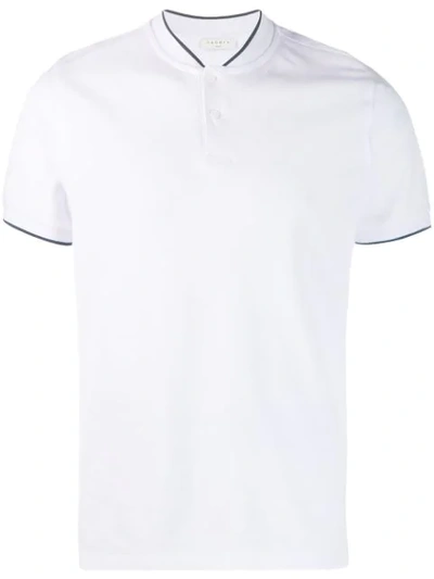 Sandro Olympic Pique Slim Fit Polo Shirt In White