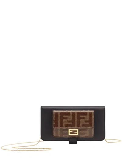 Fendi Baguette Iphone X Case Cross-body Bag In Black