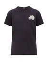 Moncler Cotton Jersey T-shirt W/ Logo Patch In Navy