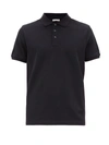 Moncler Logo-print Striped Undercollar Cotton Polo Shirt In Blue