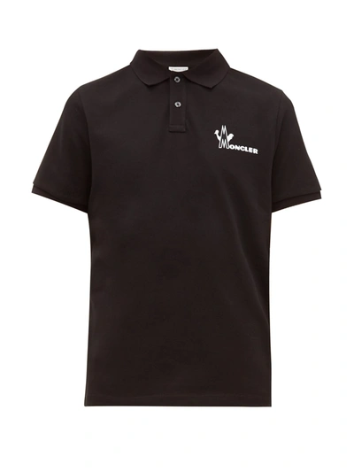 Moncler Logo Polo Shirt In Black