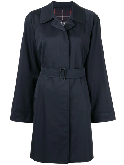 Pre-owned Burberry 1990s Belted Trench Coat In Blue