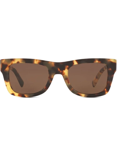 Valentino Square Frame Sunglasses In Brown