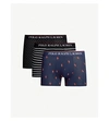 Polo Ralph Lauren Pack Of Three Classic-fit Stretch-cotton Boxer Briefs In Blk/wht