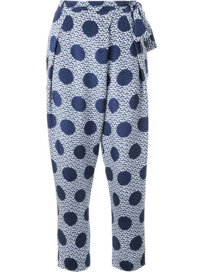 Mother Of Pearl Polka Dot Print Trousers - Blue