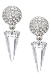 Nina Swarovski Crystal Spike Drop Earrings In Rhodium/ White