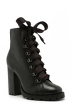 Schutz Zara Lace-up Boot In Black Leather