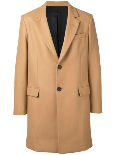Ami Alexandre Mattiussi Lined Two Buttons Coat In Brown
