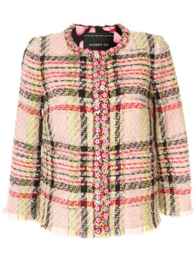 Andrew Gn Checked Blazer In Multicolour