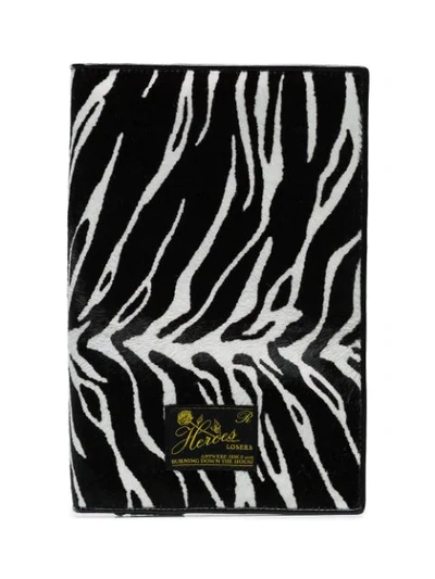 Raf Simons Zebra Print Wallet In Black