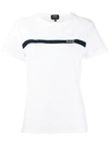 Apc Stripe Trim T-shirt In White,blue