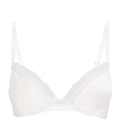 Myla Mayflower Road Satin-trimmed Embroidered Lace Soft-cup Triangle Bra In White