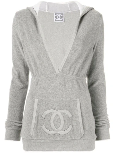 Pre-owned Chanel Interlocking Cc Sports Line Hoodie In Grey