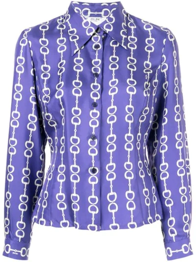Pre-owned Celine Horsebit Print Shirt In Purple