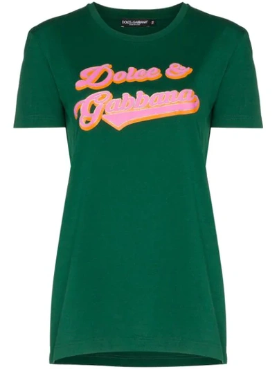 Dolce & Gabbana Logo Printed T In Green