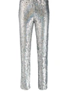 P.a.r.o.s.h Sequinned Skinny-fit Trousers In Silver