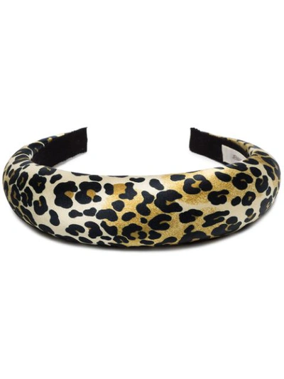 Jennifer Behr Thada Leopard-print Silk-satin Headband In Multicoloured