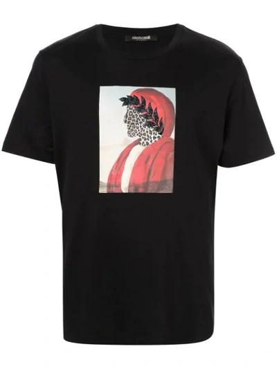 Roberto Cavalli Surreal Print T-shirt In Black