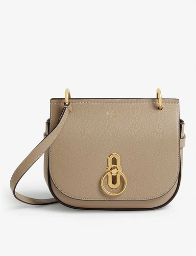 Mulberry Amberley Small Grained-leather Cross-body Bag In Solid Grey