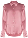 Nanushka Mandine Western Satin Shirt In Blush