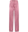 Nanushka Marfa Satin Straight-leg Pants In Pink